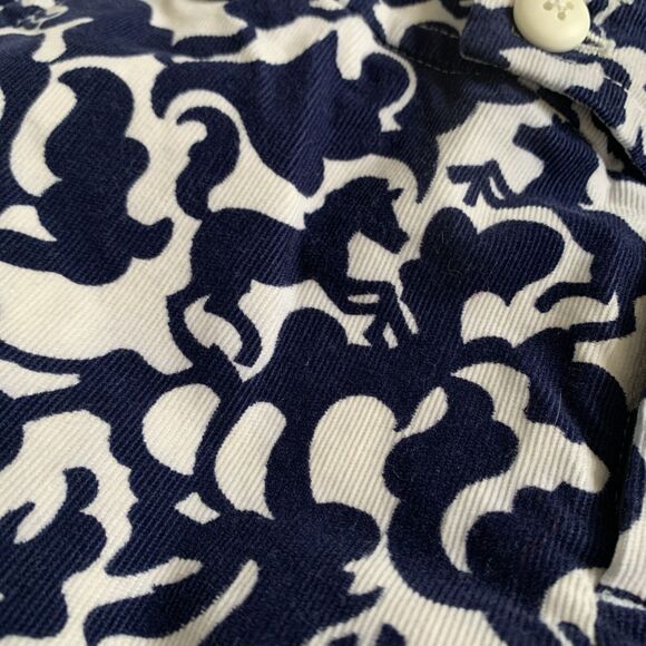 Lily Pulitzer Crop Corduroy Pants Horse Print Sz 6 Cotton Stretch Palm Beach Fit - Picture 5 of 6